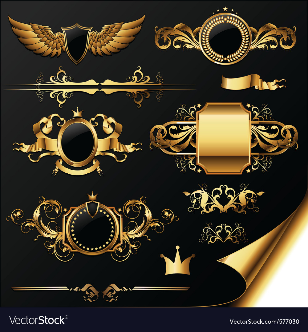 геральдический щит с короной. золотая геральдика eps. золотые геральдические элементы. золотые элементы геральдики. геральдический щит.