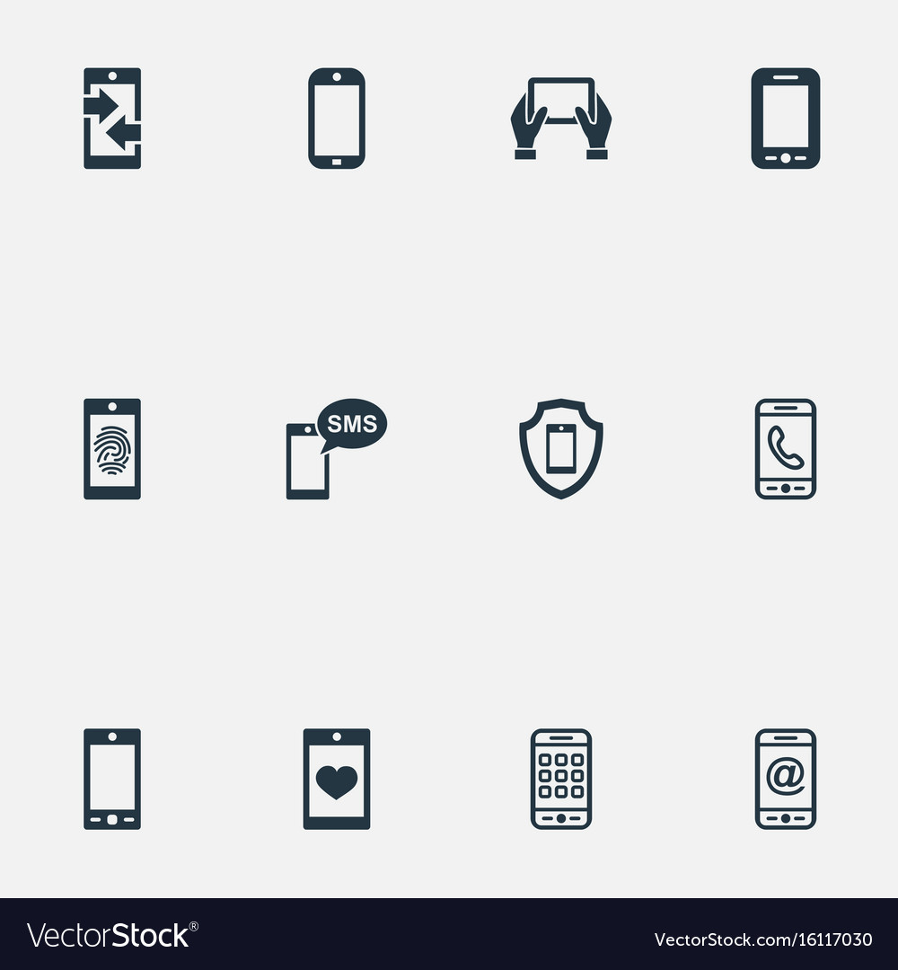 Set of simple smartphone icons