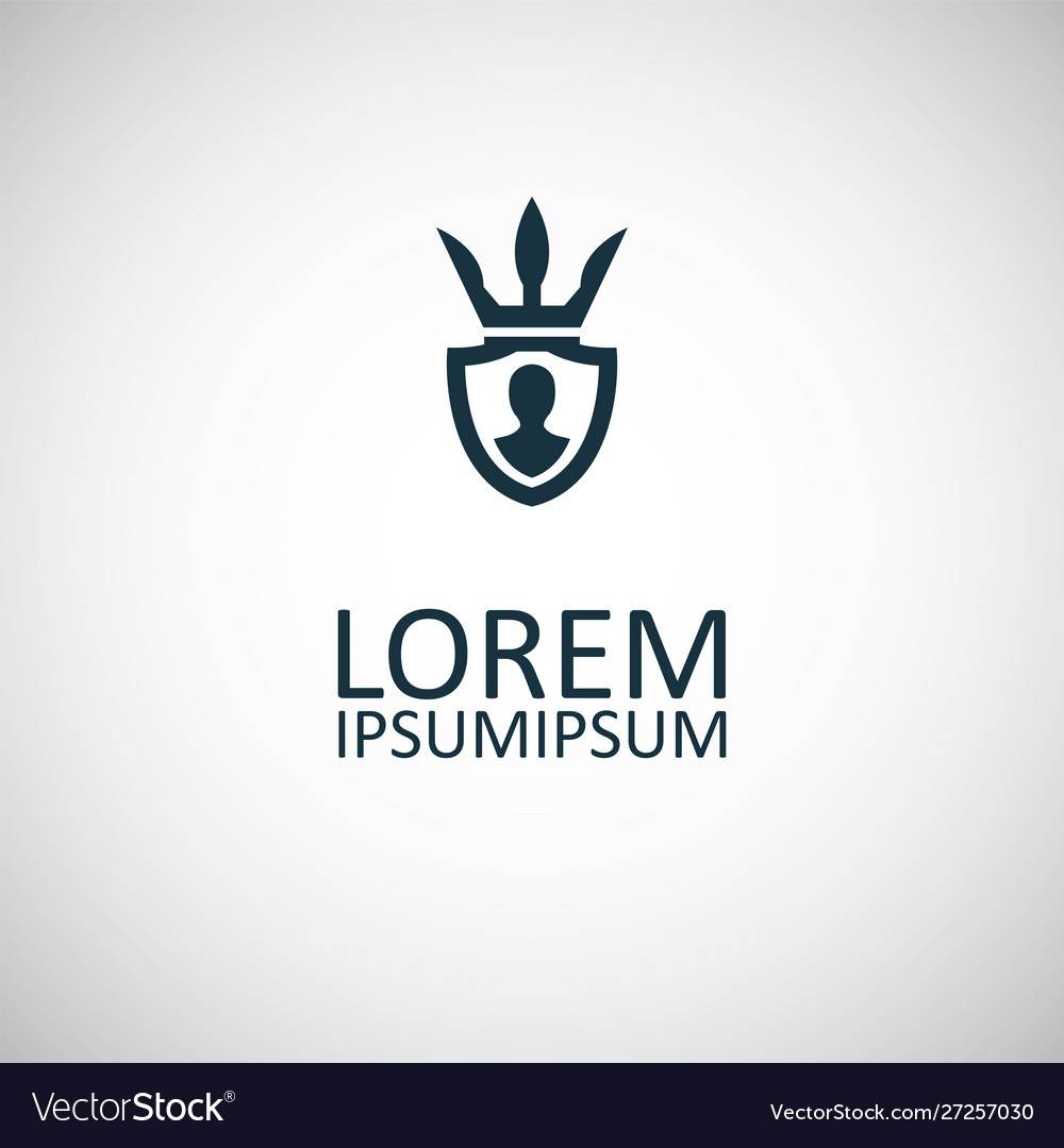 Shield crown icon for web and ui on white