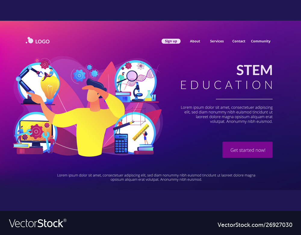 Stem Bildungskonzept Landing Page