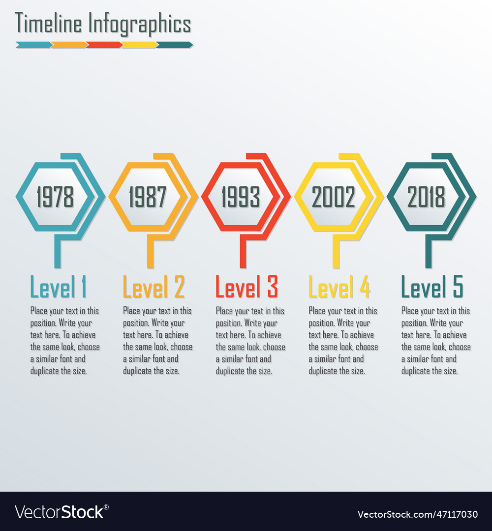 Timeline infographics template 5 steps