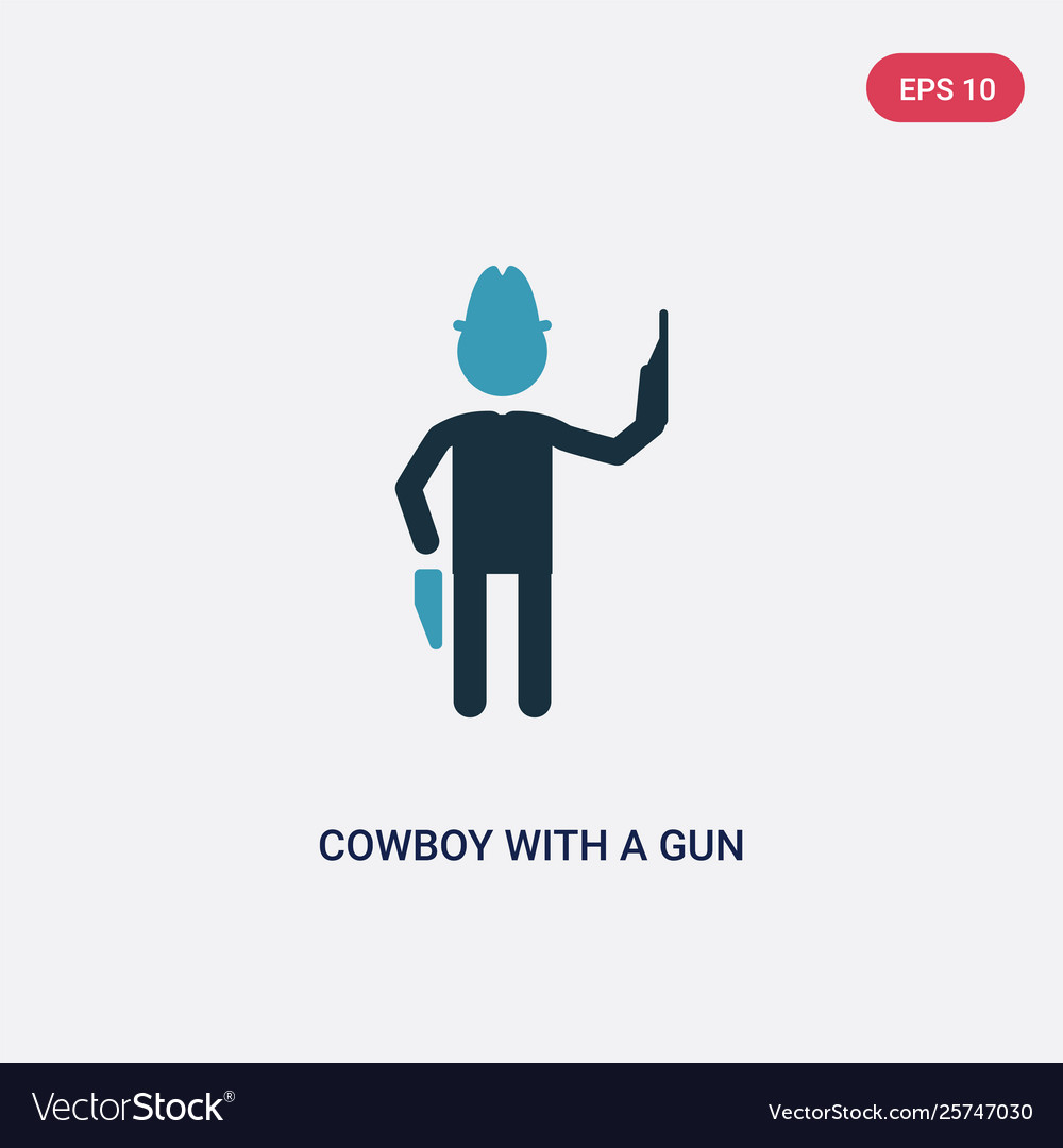 Two color cowboy with a gun icon from people