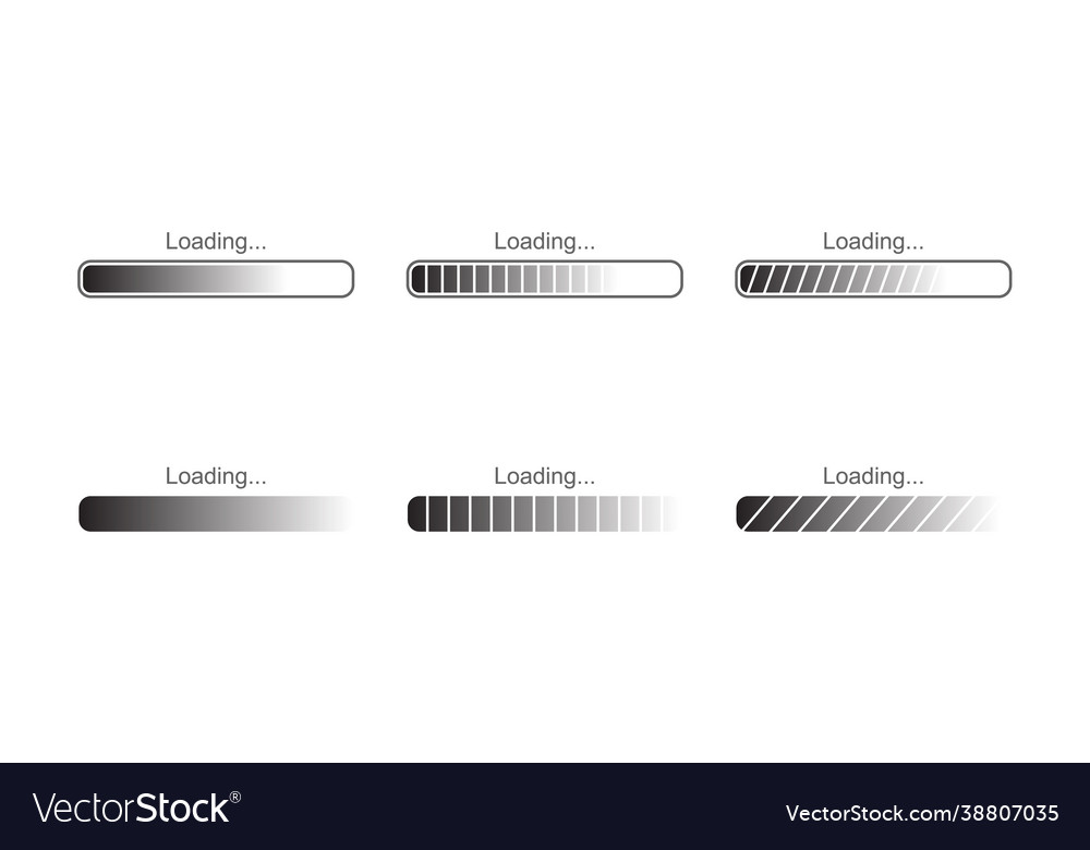 A set icons for loading bar vector image A set icons for loading bar