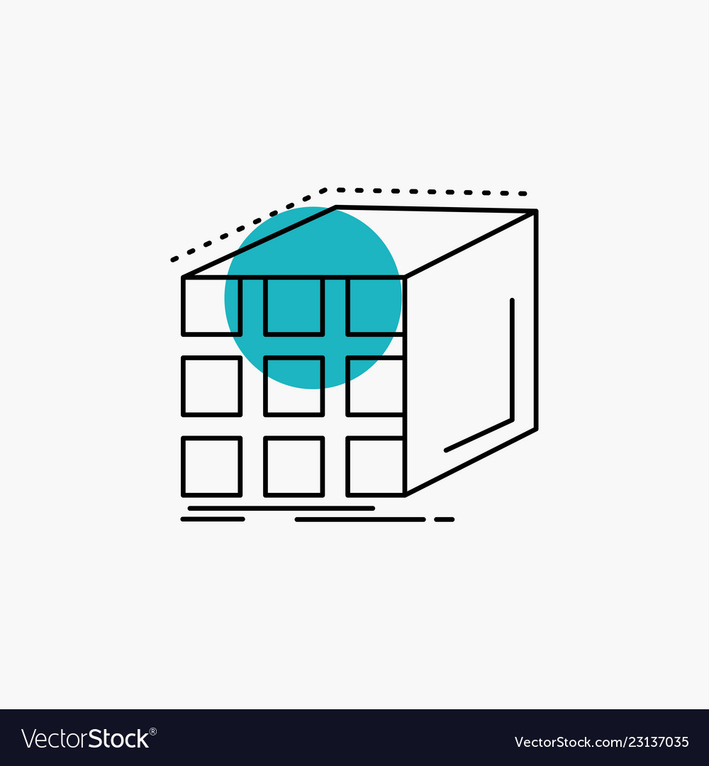 Abstract aggregation cube dimensional matrix line vector image Abstract aggregation cube dimensional matrix line