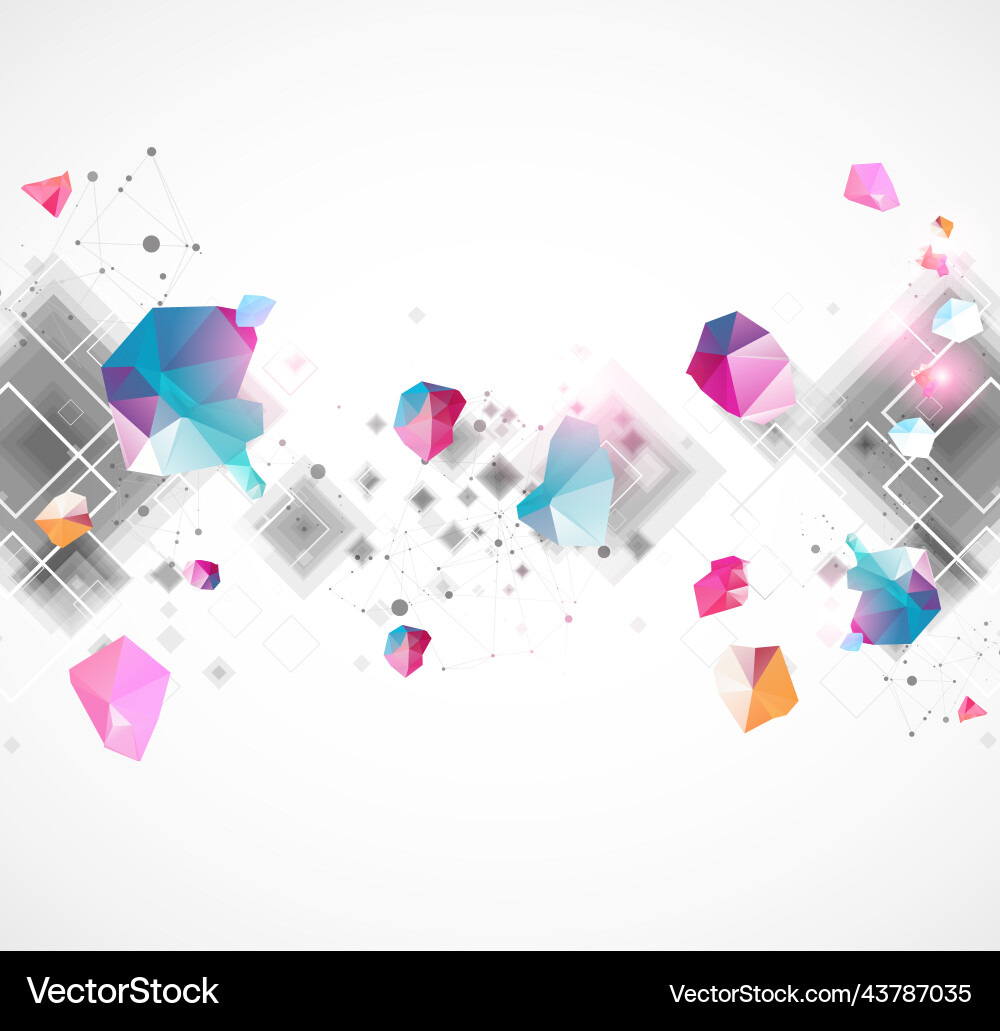 Abstract background with square pattern plexus Vector Image