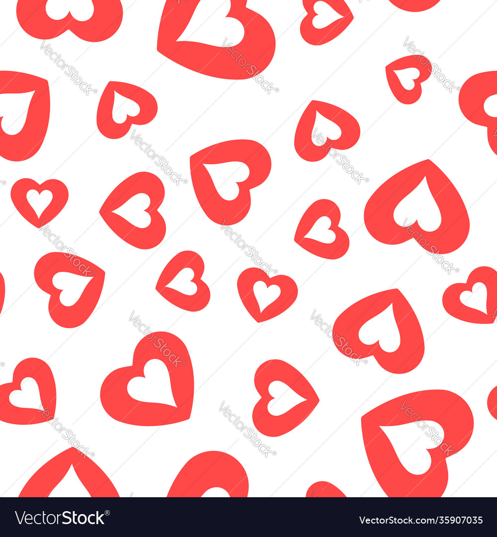 Abstract seamless pattern background hearts red