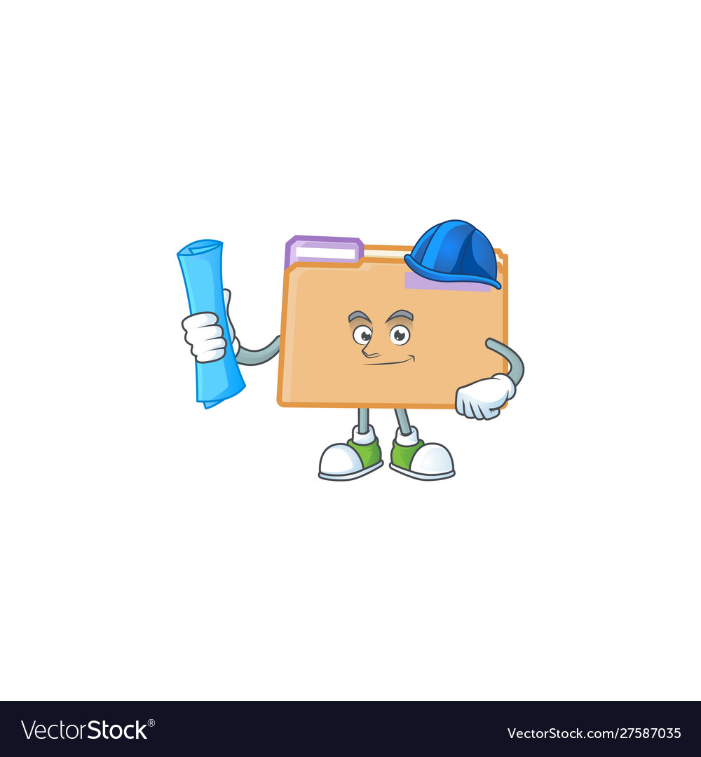 Architect folder icon with character mascot Vector Image Architect folder icon with character mascot