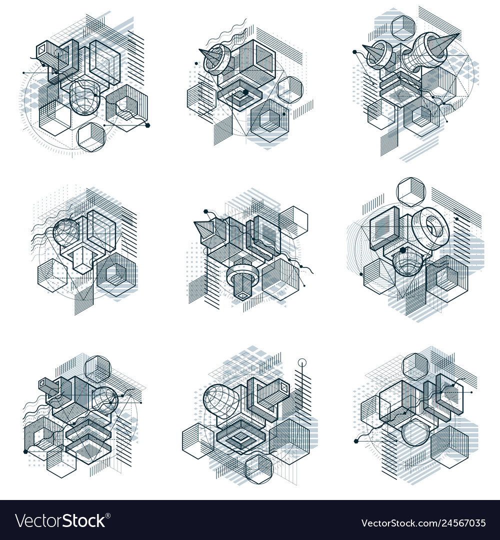 Backgrounds with abstract isometric lines vector image Backgrounds with abstract isometric lines