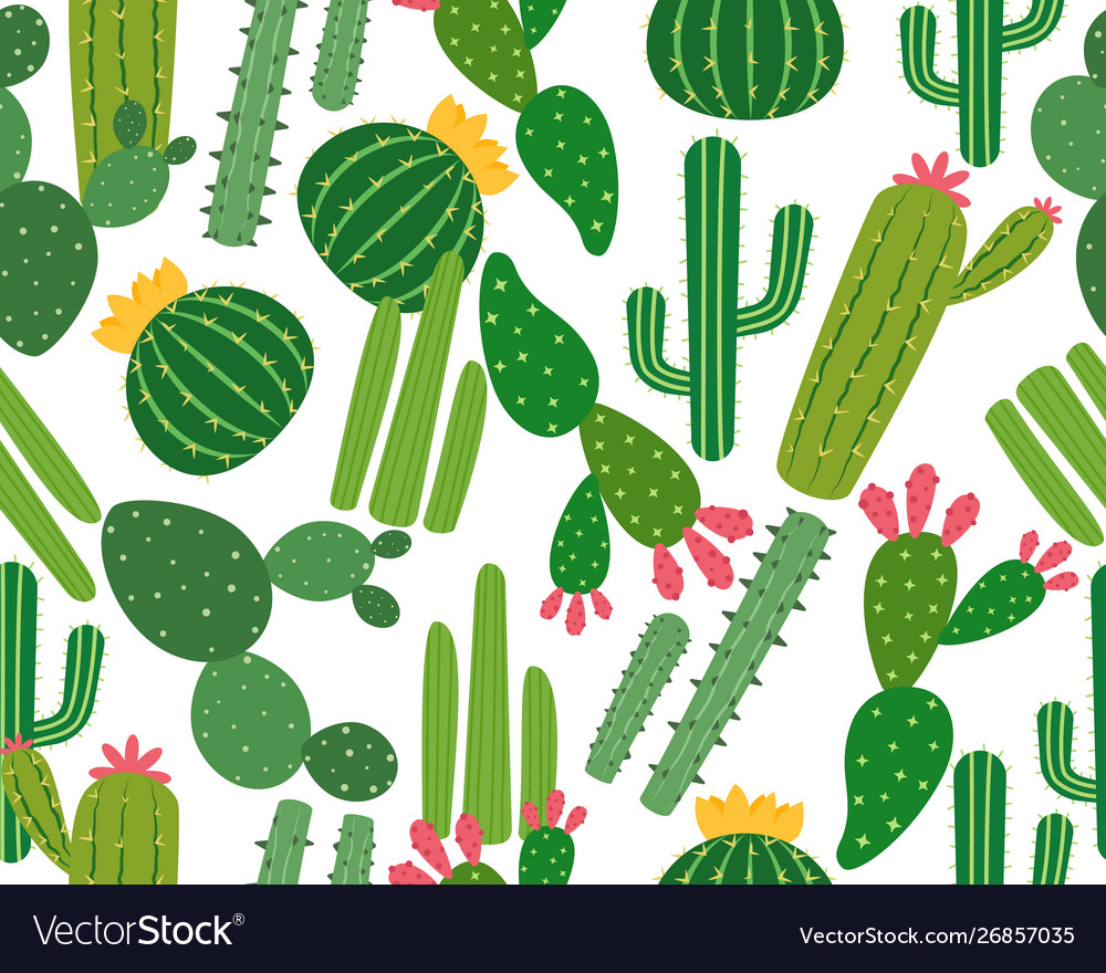 Cactus Seamless Pattern