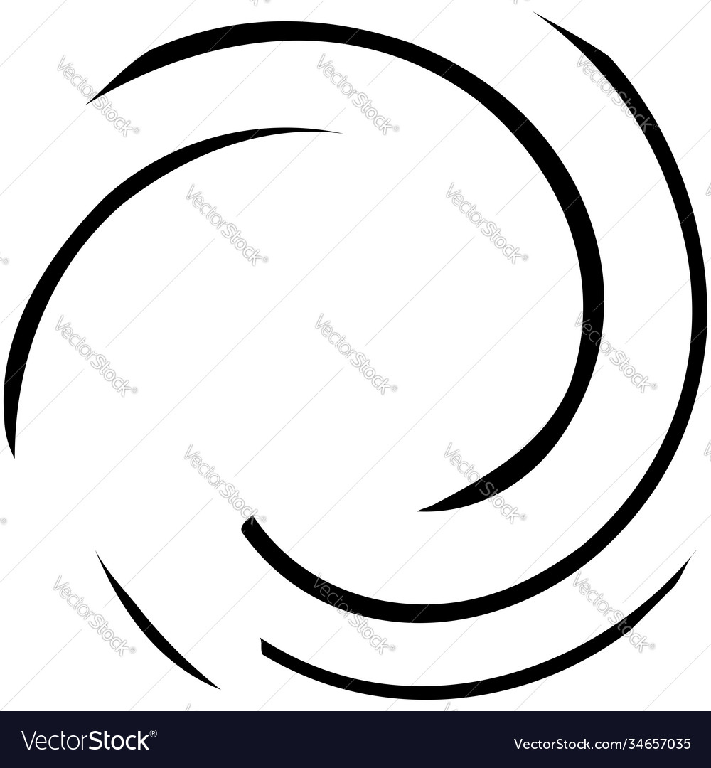 Circular spiral swirl twirl design element