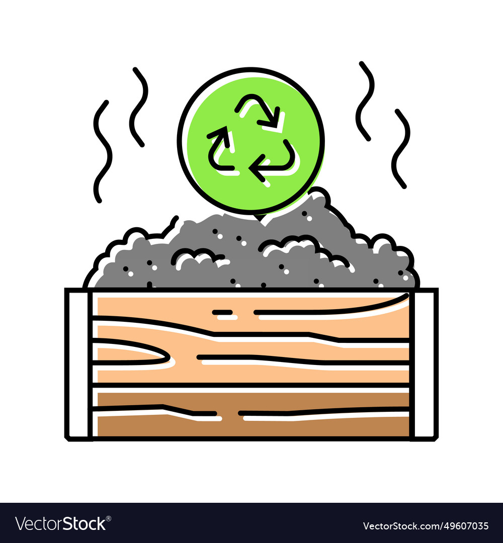 Composting environmental color icon vector image Composting environmental color icon