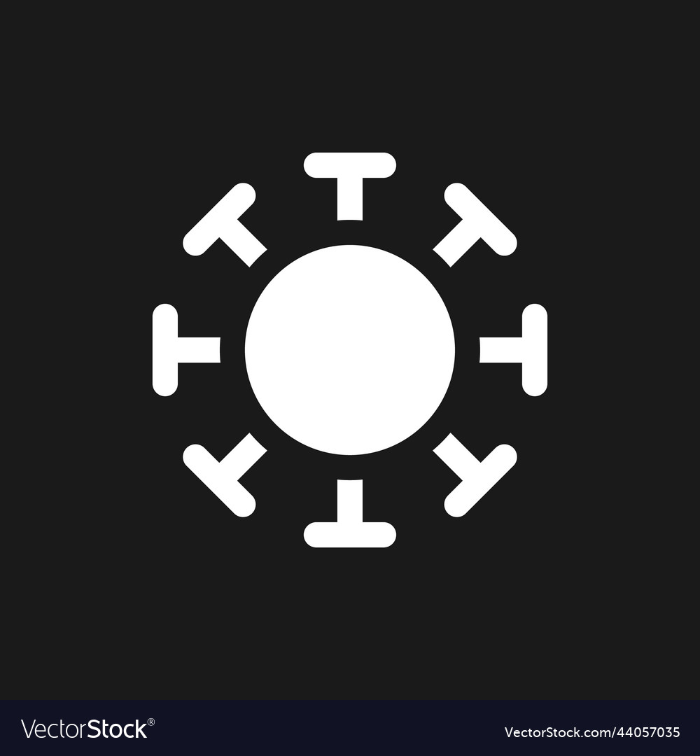 Coronavirus dark mode glyph ui icon Royalty Free Vector