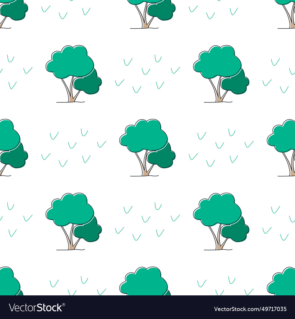 Deciduous forest seamless pattern vector image Deciduous forest seamless pattern
