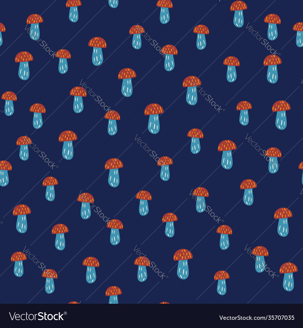 Forest nature seamless pattern with red mushroom vector image Forest nature seamless pattern with red mushroom