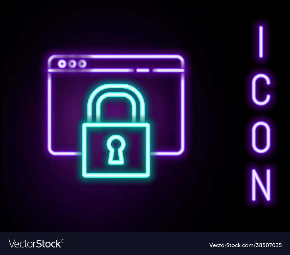 Glowing neon line secure your site with https ssl Vector Image Glowing neon line secure your site with https ssl