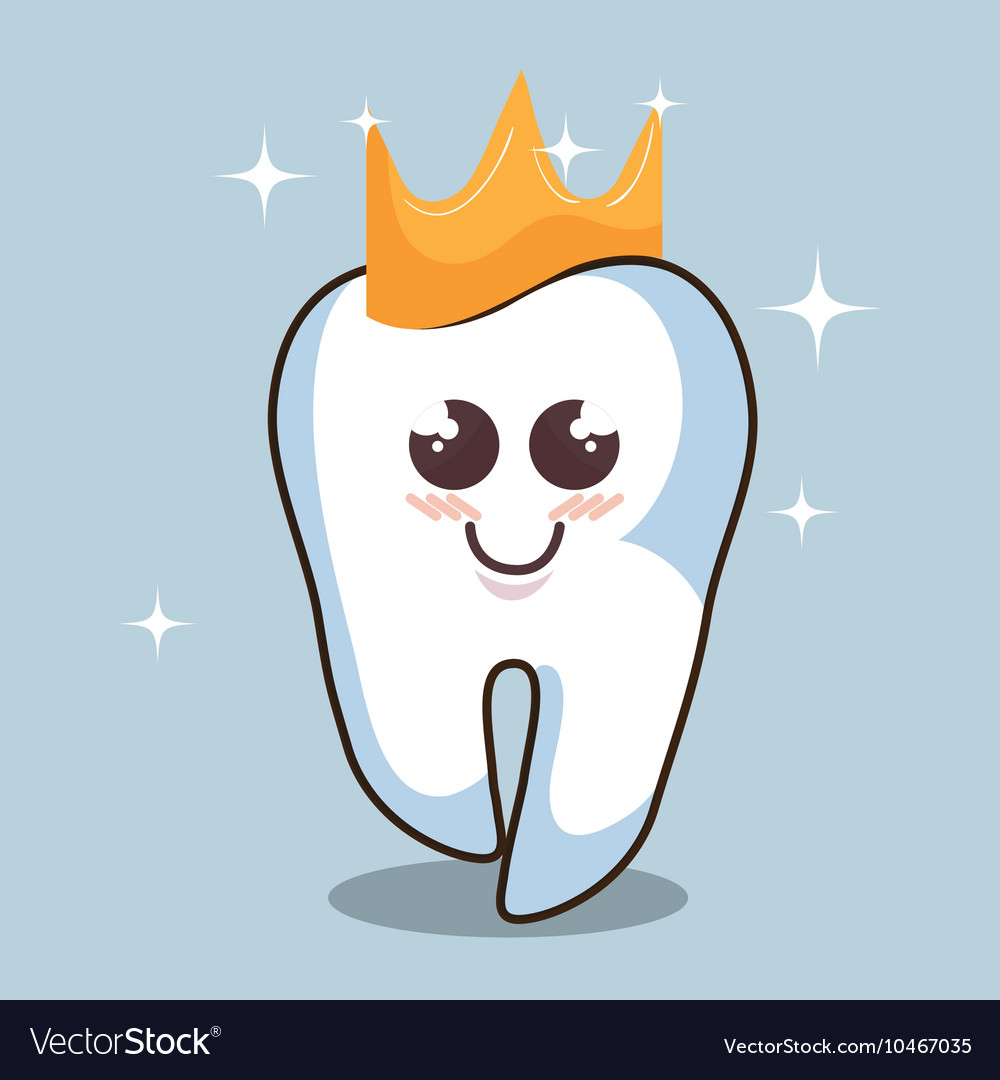 Human tooth character icon Royalty Free Vector Image