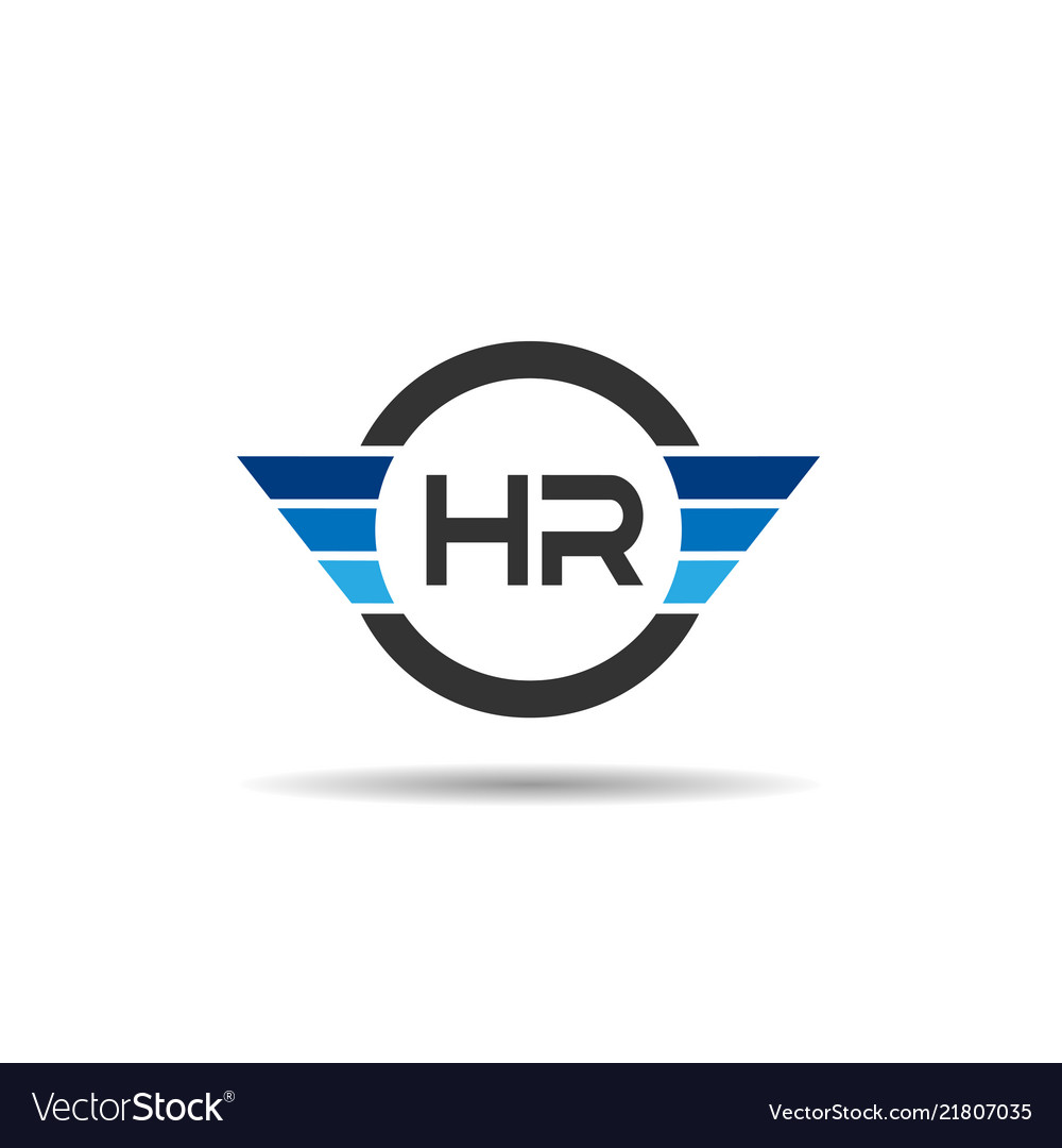 Initial letter hr logo template design