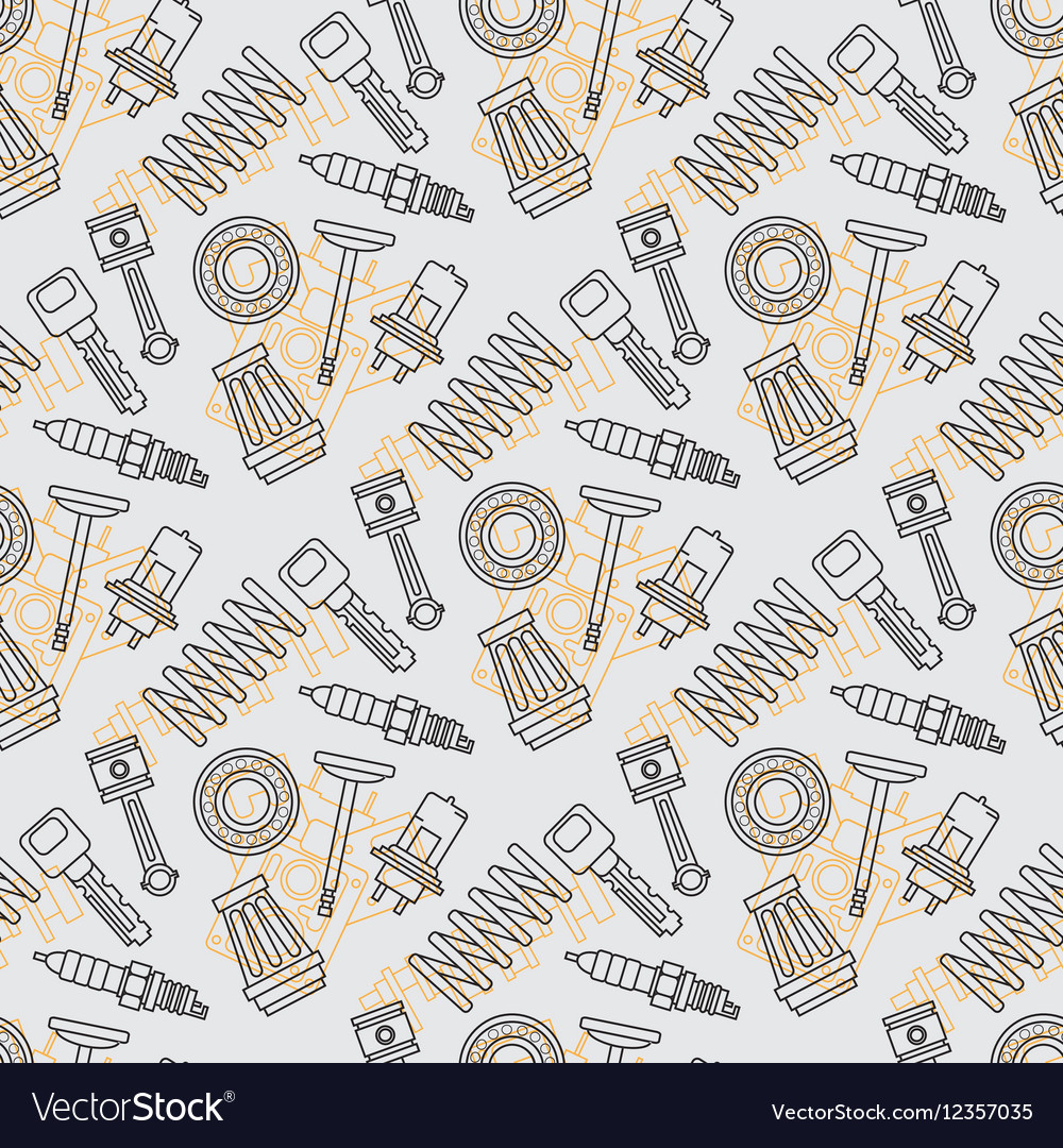 Line flat seamless background pattern with piston