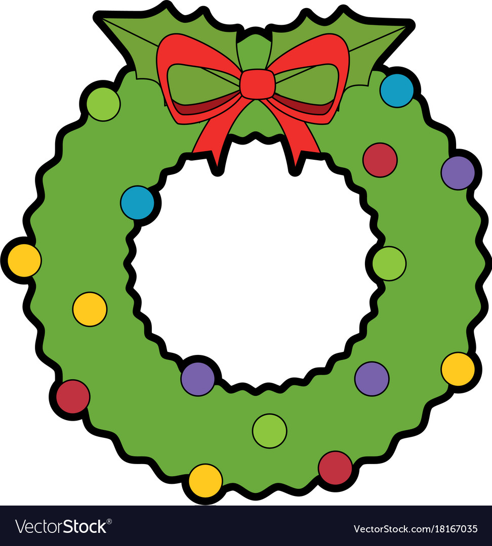 Merry christmas wreath crown Royalty Free Vector Image