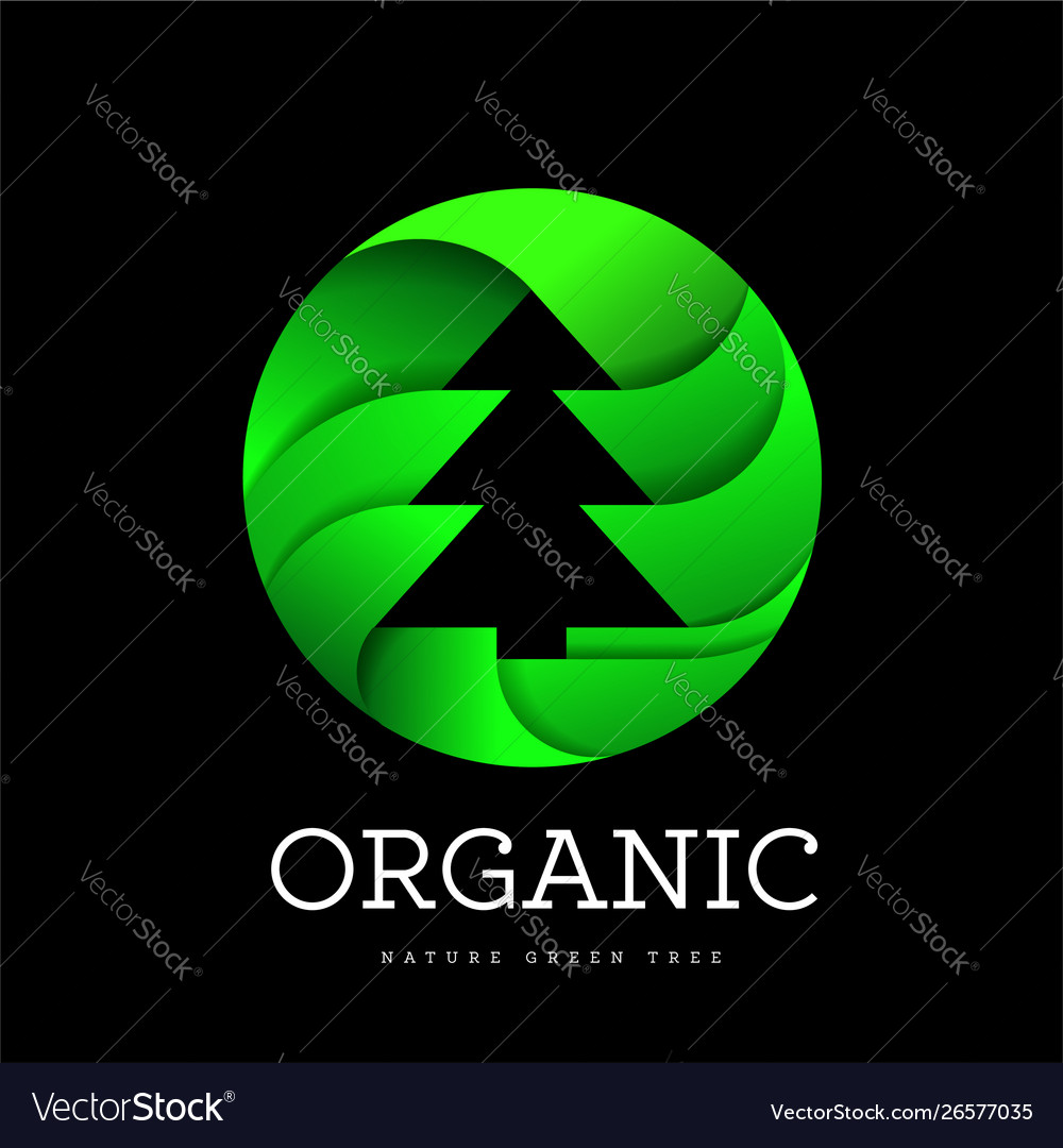 Organic tree spruce sign on a white background Vector Image