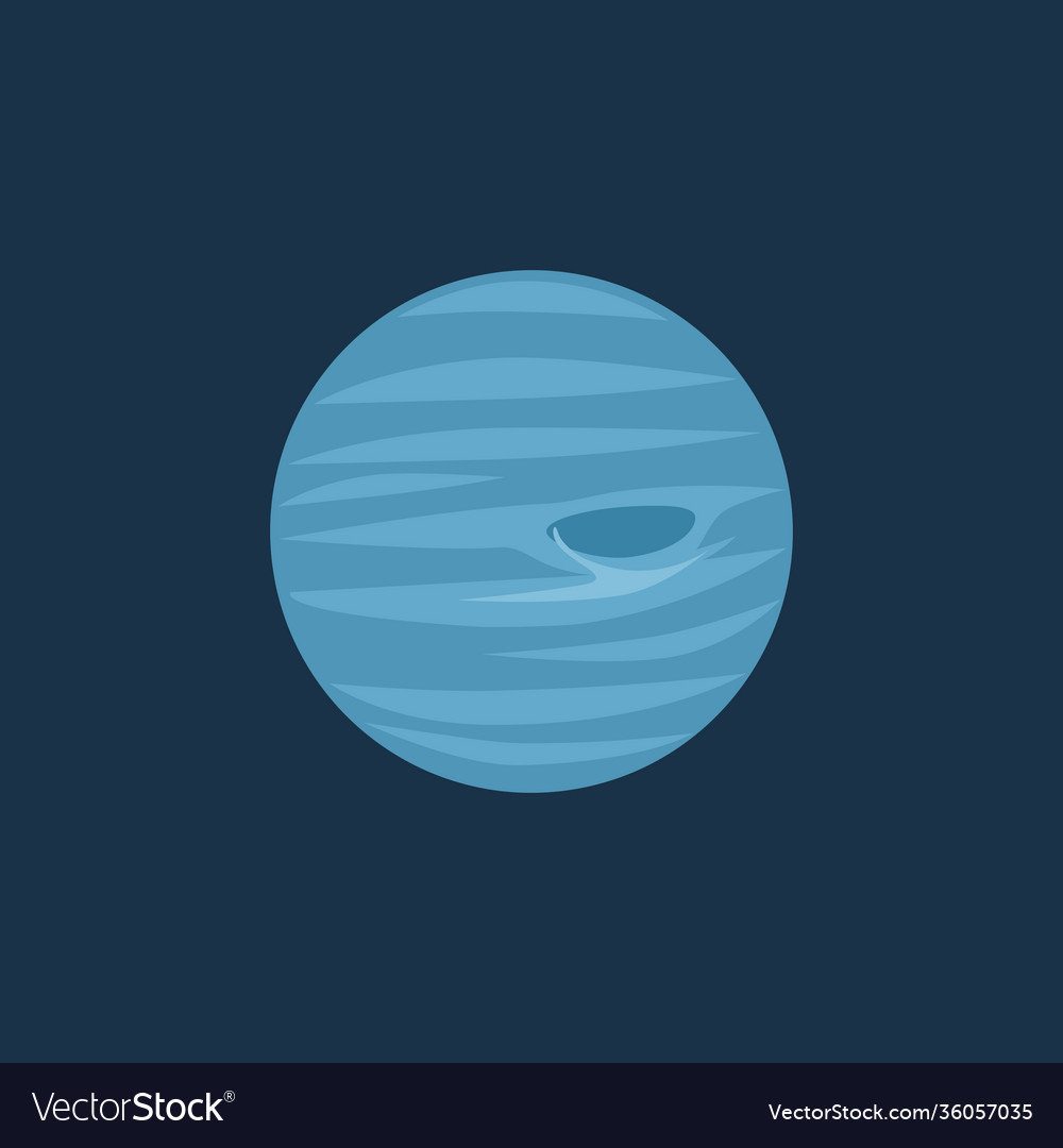 Planet neptune in minimalistic flat style vector image Planet neptune in minimalistic flat style