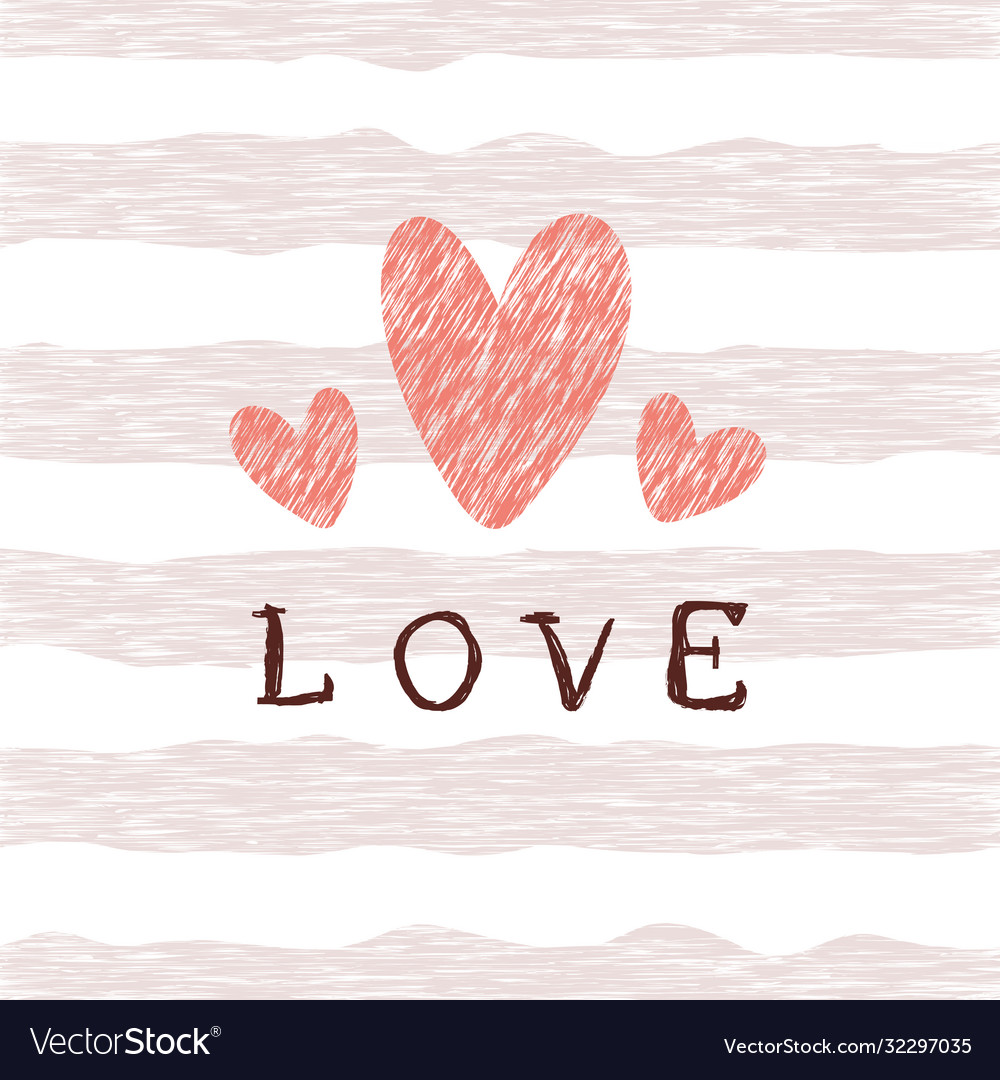 Retro Muster mit grunge Herz blauen Linien vector image Retro Muster mit grunge Herz blauen Linien