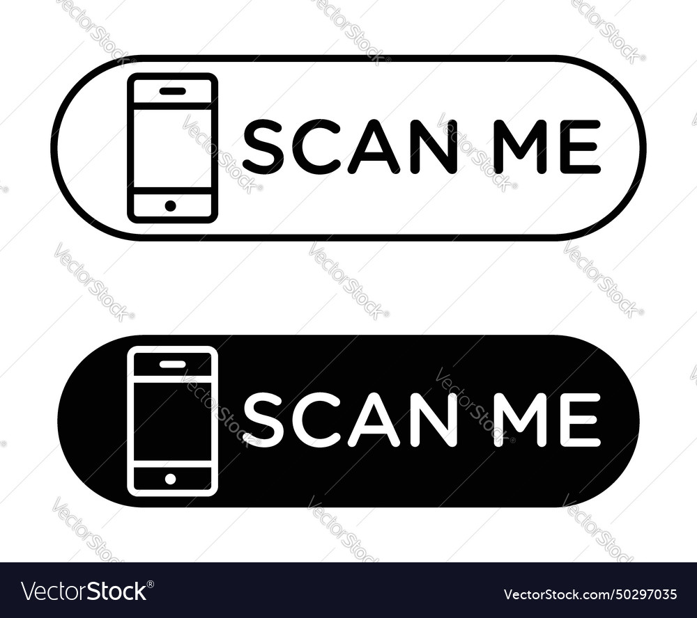 Scan me icon set qr code and digital arrow symbol Vector Image