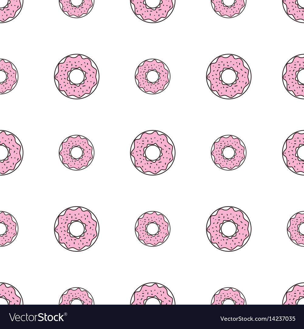 Seamless pattern background with colorful donuts