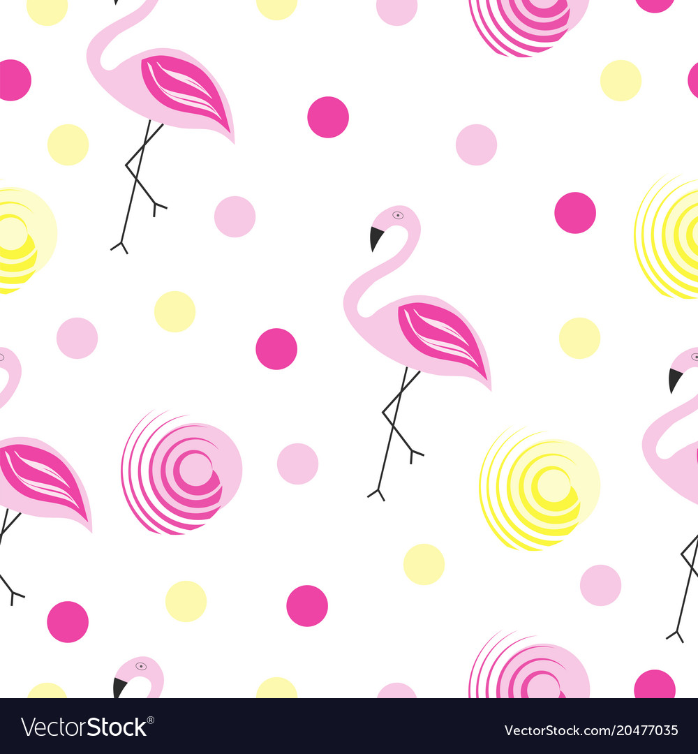 Seamless pattern with flamingos