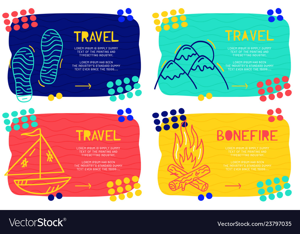 Set abstract landing page pattern with different vector image Set abstract landing page pattern with different