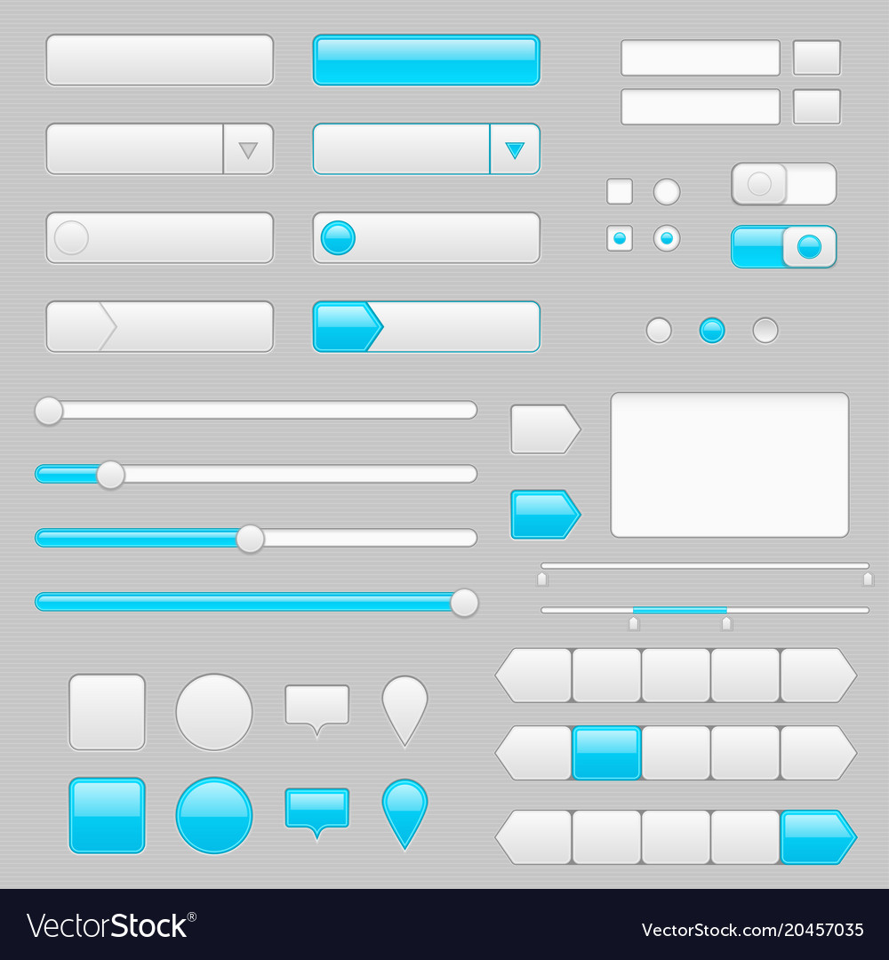 Web Interface Buttons & Icons - Blue