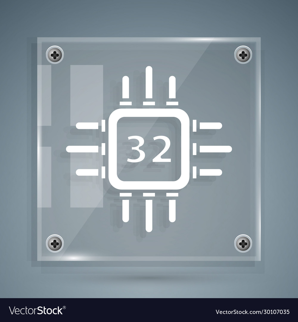 White computer processor with microcircuits cpu vector image White computer processor with microcircuits cpu