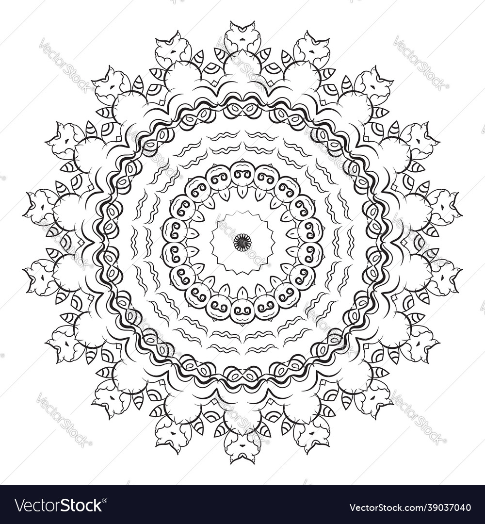 Adult coloring book or page a zen mandala vector image Adult coloring book or page a zen mandala
