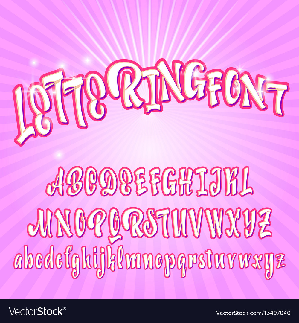 Alphabet calligraphic font unique custom vector image Alphabet calligraphic font unique custom