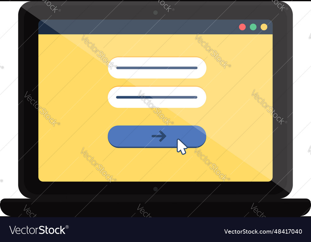 Authentication page entering password website