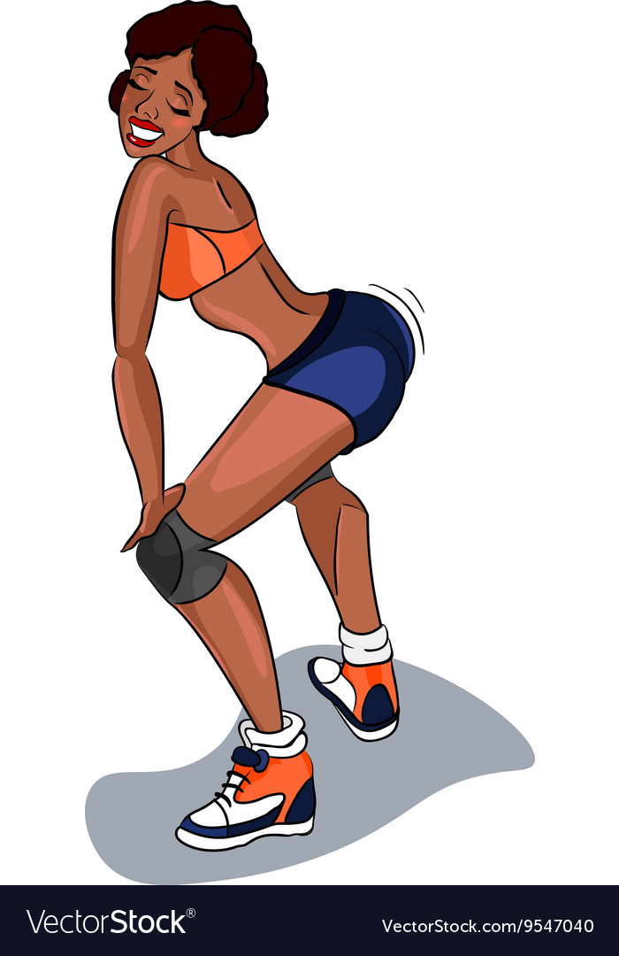 Booty Shake Twerk Dance Black Woman Royalty Free Vector 