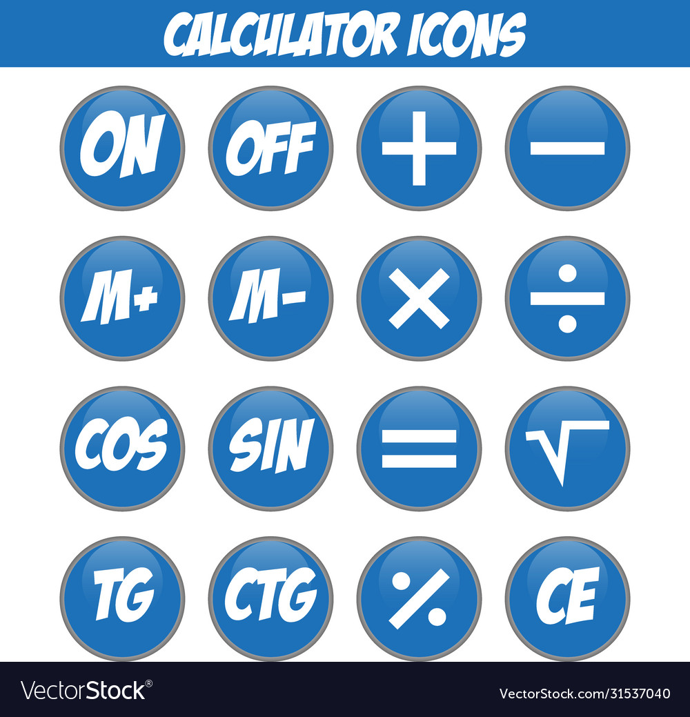 Calculator and computer icons set