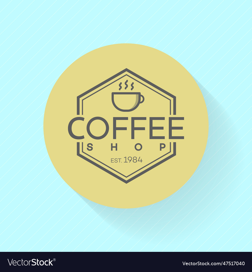 Coffee shop logo on blue background design Vector Image