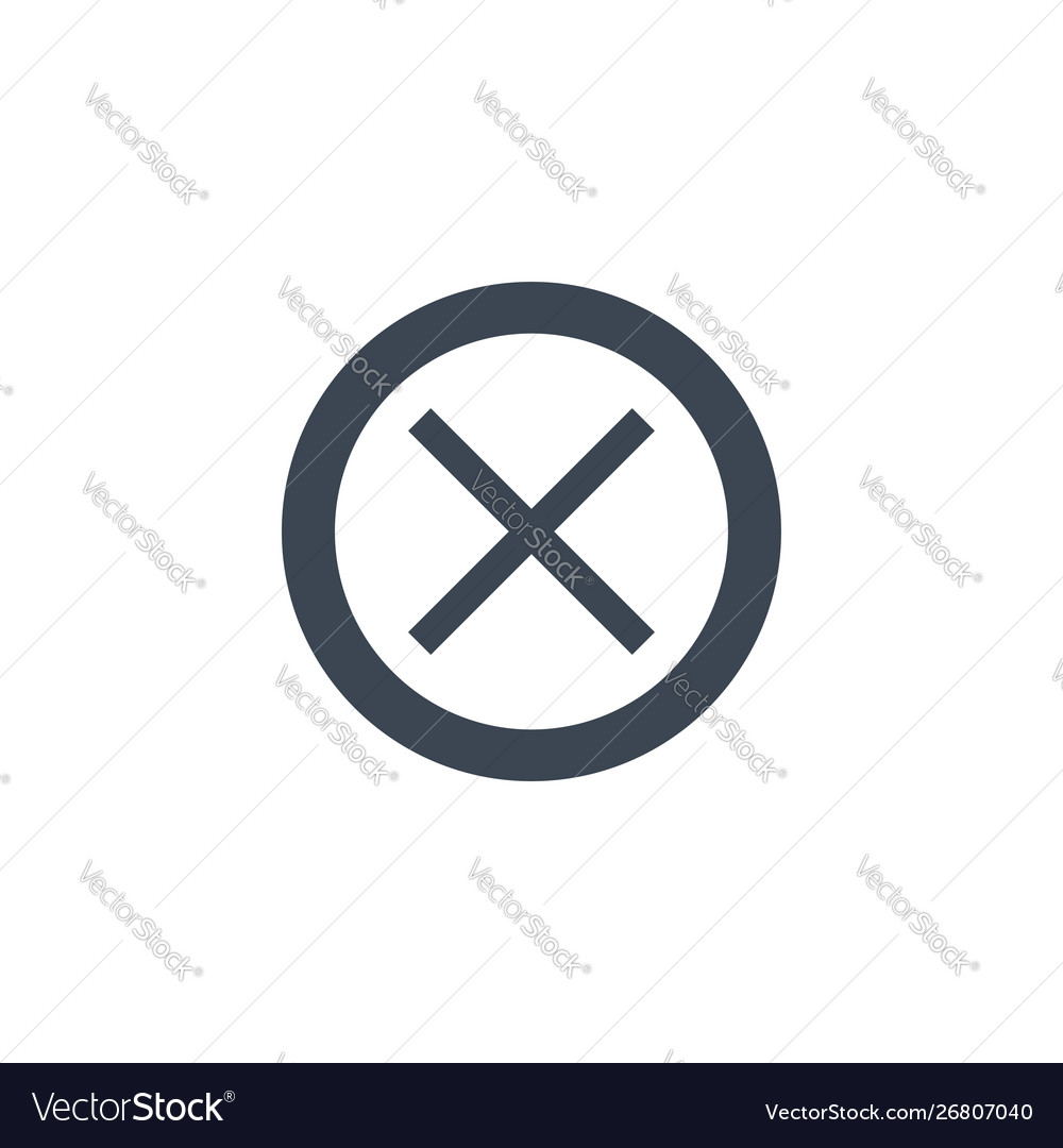 Cross mark related glyph icon