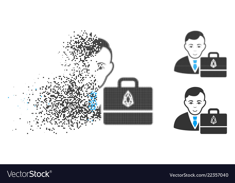 Disintegrating pixelated halftone eos accounter Vector Image Disintegrating pixelated halftone eos accounter