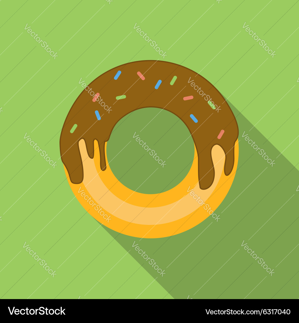 Donut flat icon Royalty Free Vector Image - VectorStock