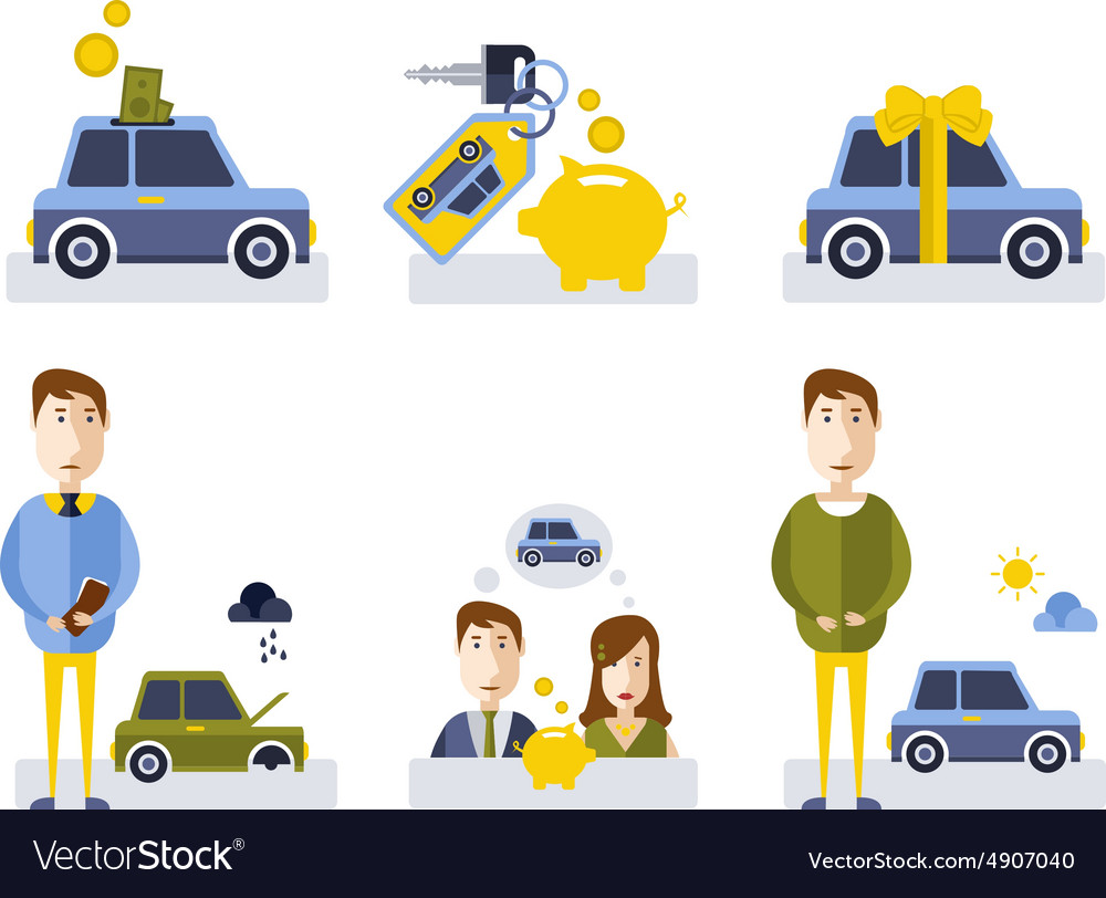 Elements of info-graphic showing process getting