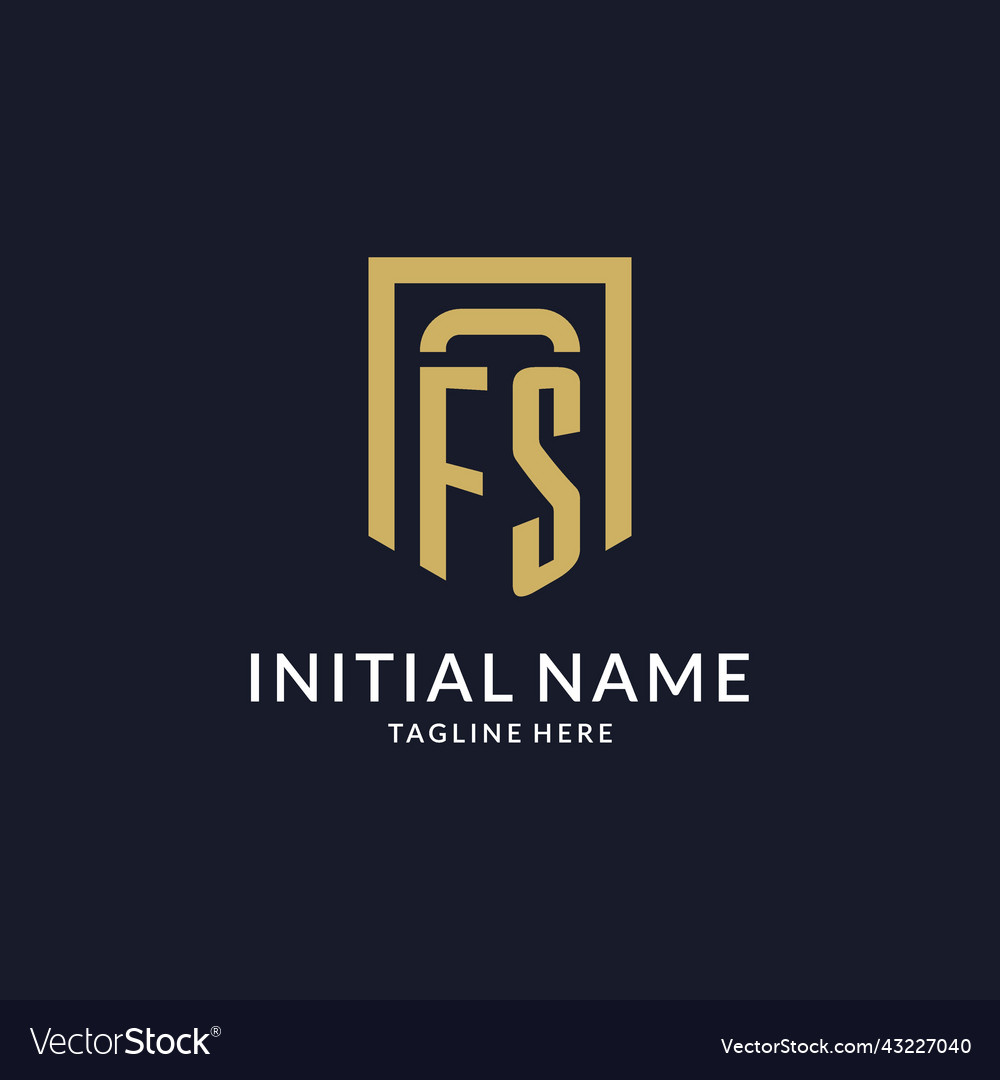 Fs logo initial with geometric shield shape