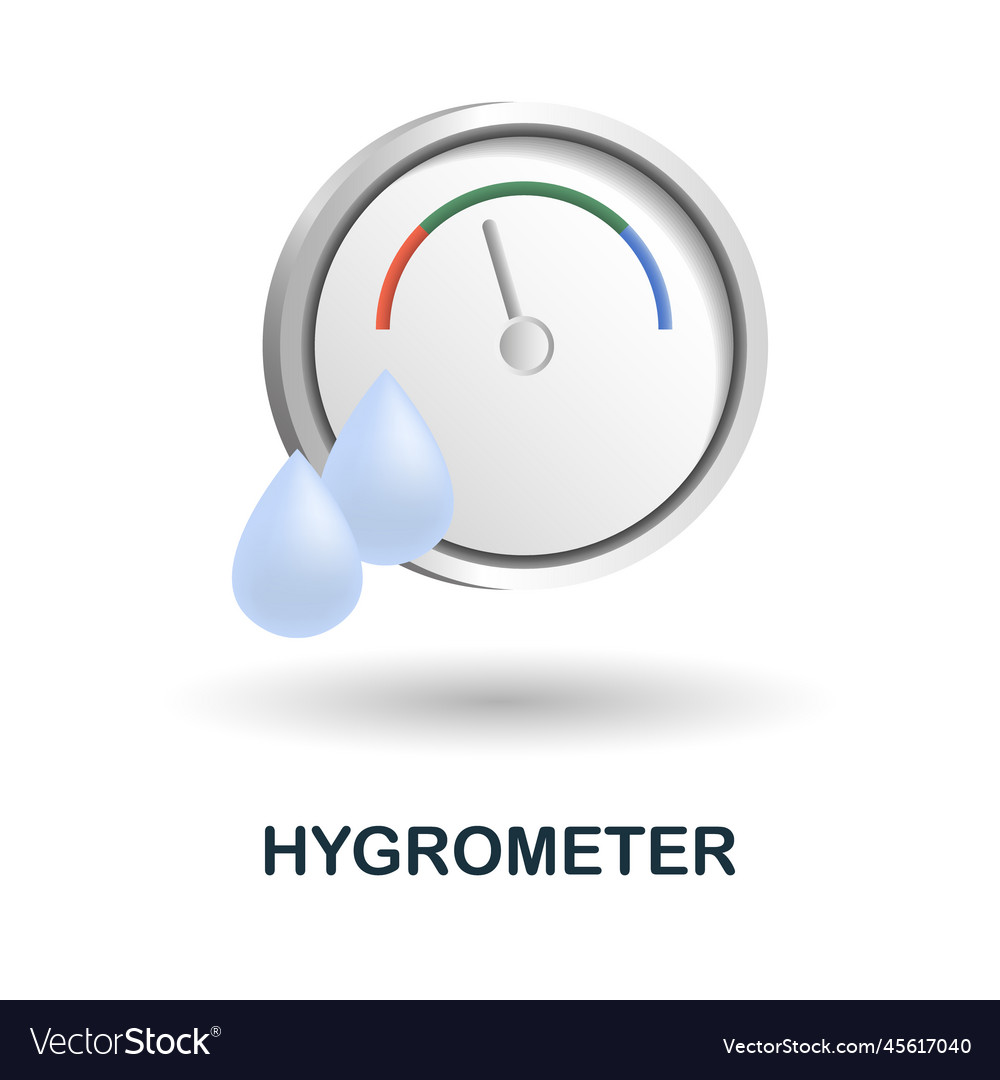 Hygrometer Icon 3d aus Messsammlung vector image Hygrometer Icon 3d aus Messsammlung