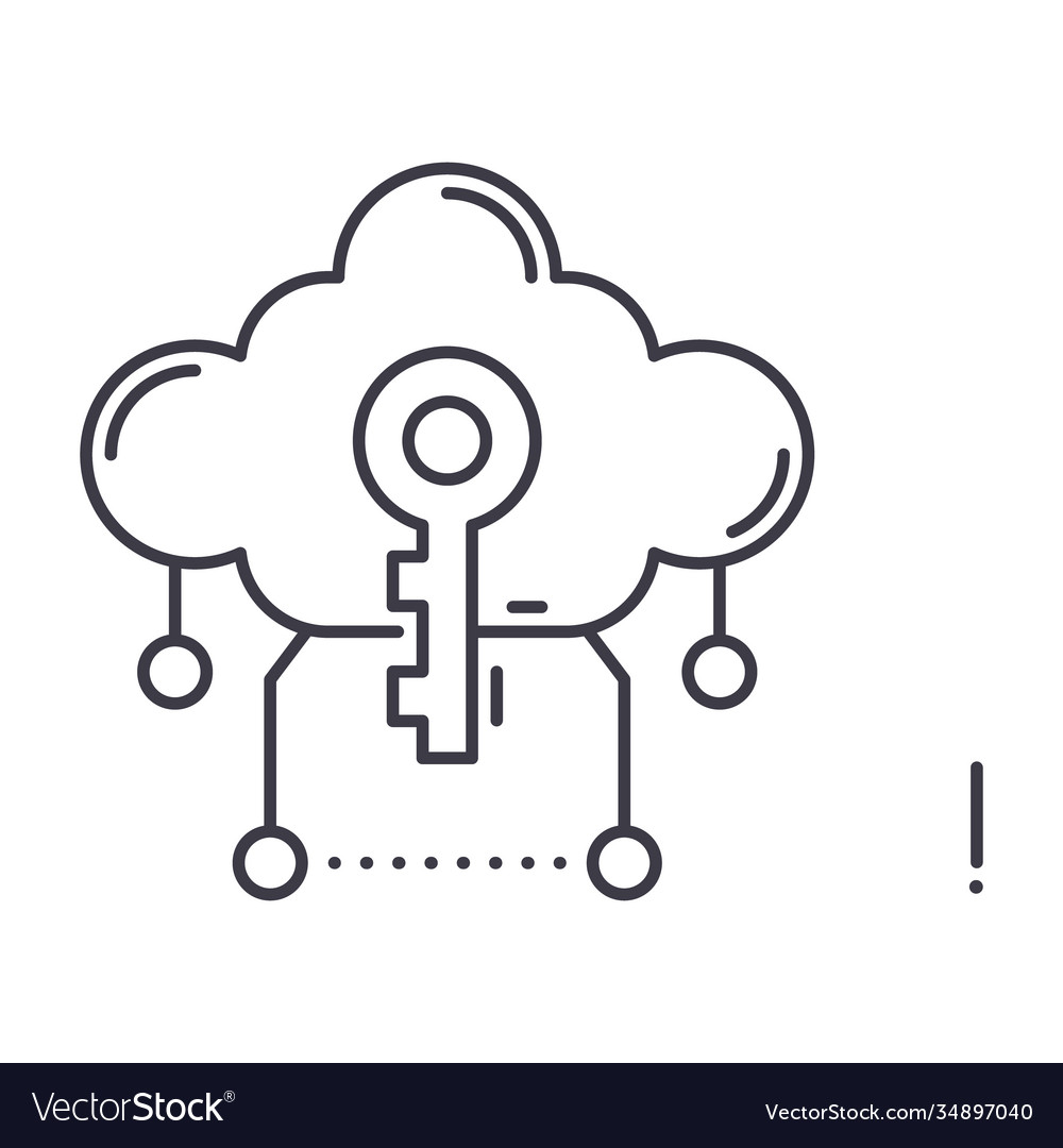 Key data icon linear isolated thin vector image Key data icon linear isolated thin