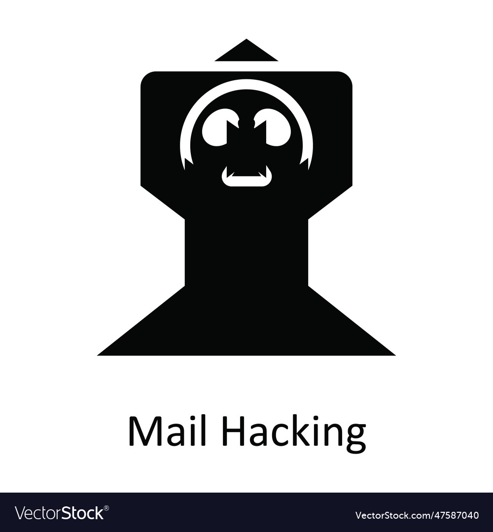 Mail hacking solid icon design