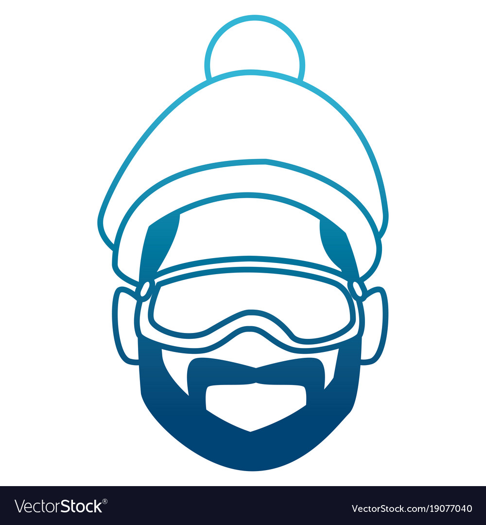 Man with winter googles face
