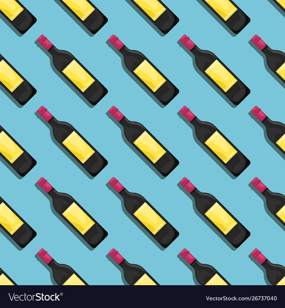 Seamless pattern with red wine bottles Vector Image Seamless pattern with red wine bottles