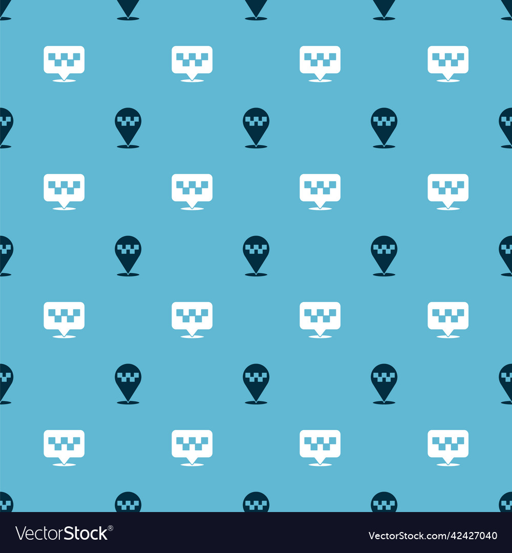 Set location with taxi and on seamless pattern Vector Image Set location with taxi and on seamless pattern