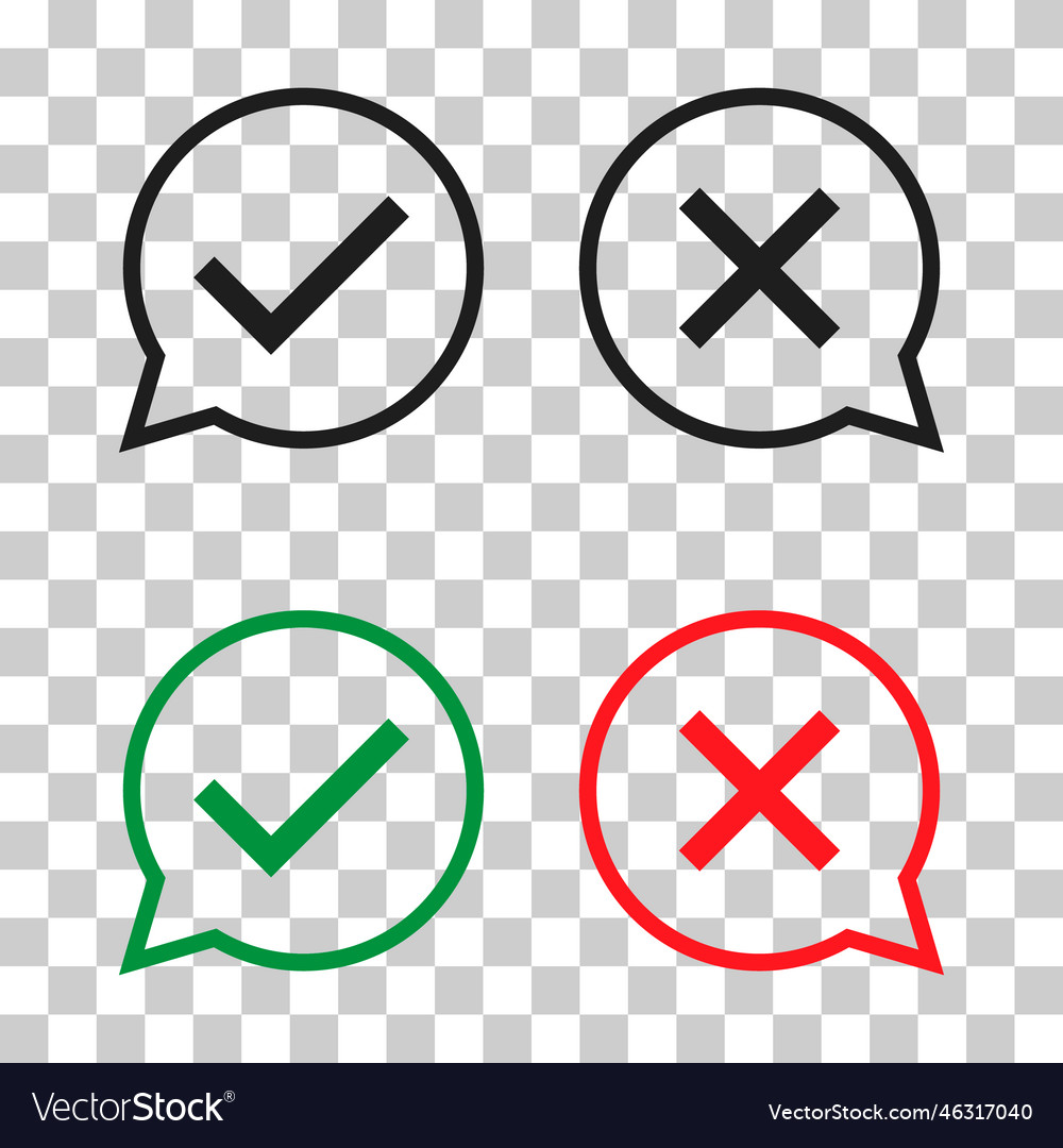 Set of check do dos mark correct wrong sign Vector Image Set of check do dos mark correct wrong sign